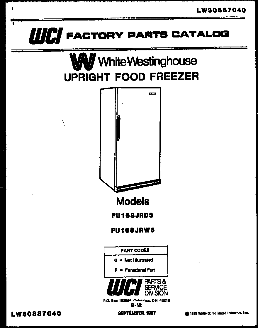 White-Westinghouse FU168JRW3 null diagram