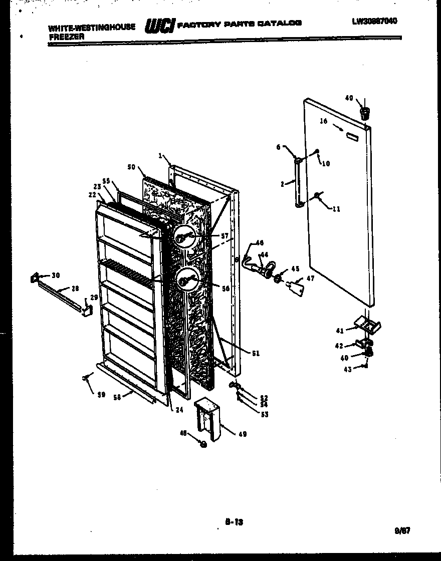 White-Westinghouse FU168JRW3 door parts diagram