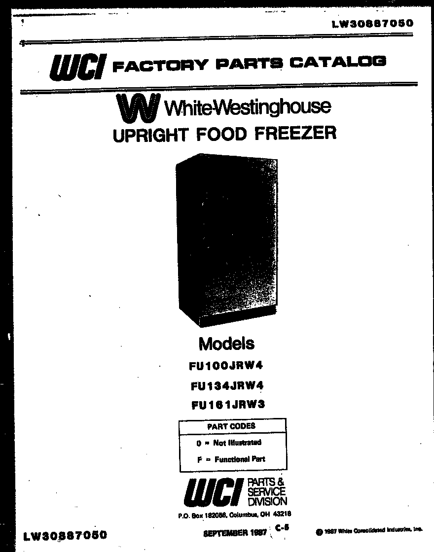 White-Westinghouse FU134JRW4 null diagram