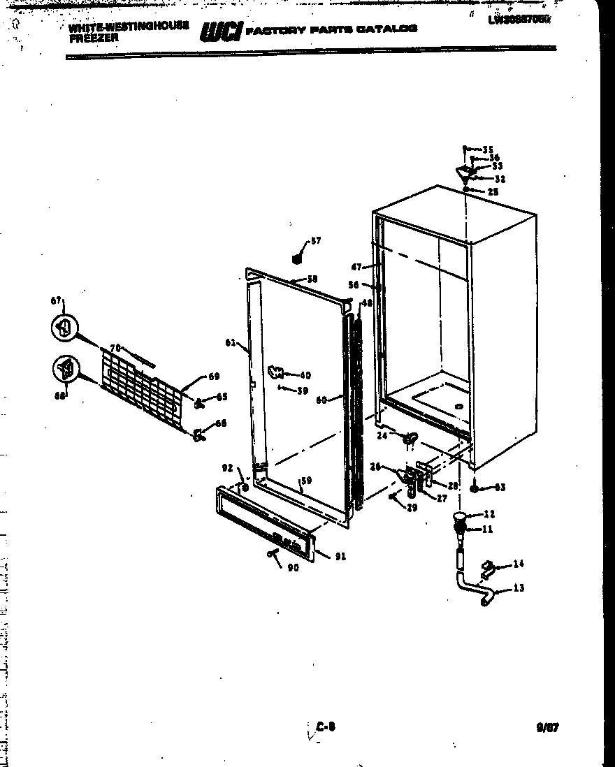 White-Westinghouse FU134JRW4 cabinet parts diagram