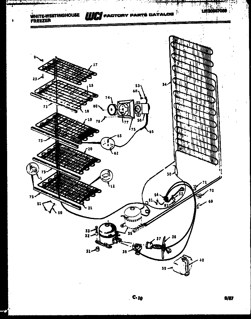 White-Westinghouse FU134JRW4 system and electrical parts diagram