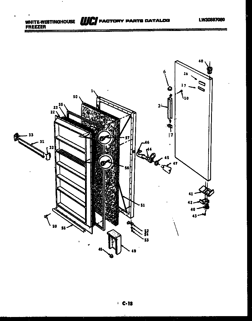 White-Westinghouse FU199JRW2 door parts diagram