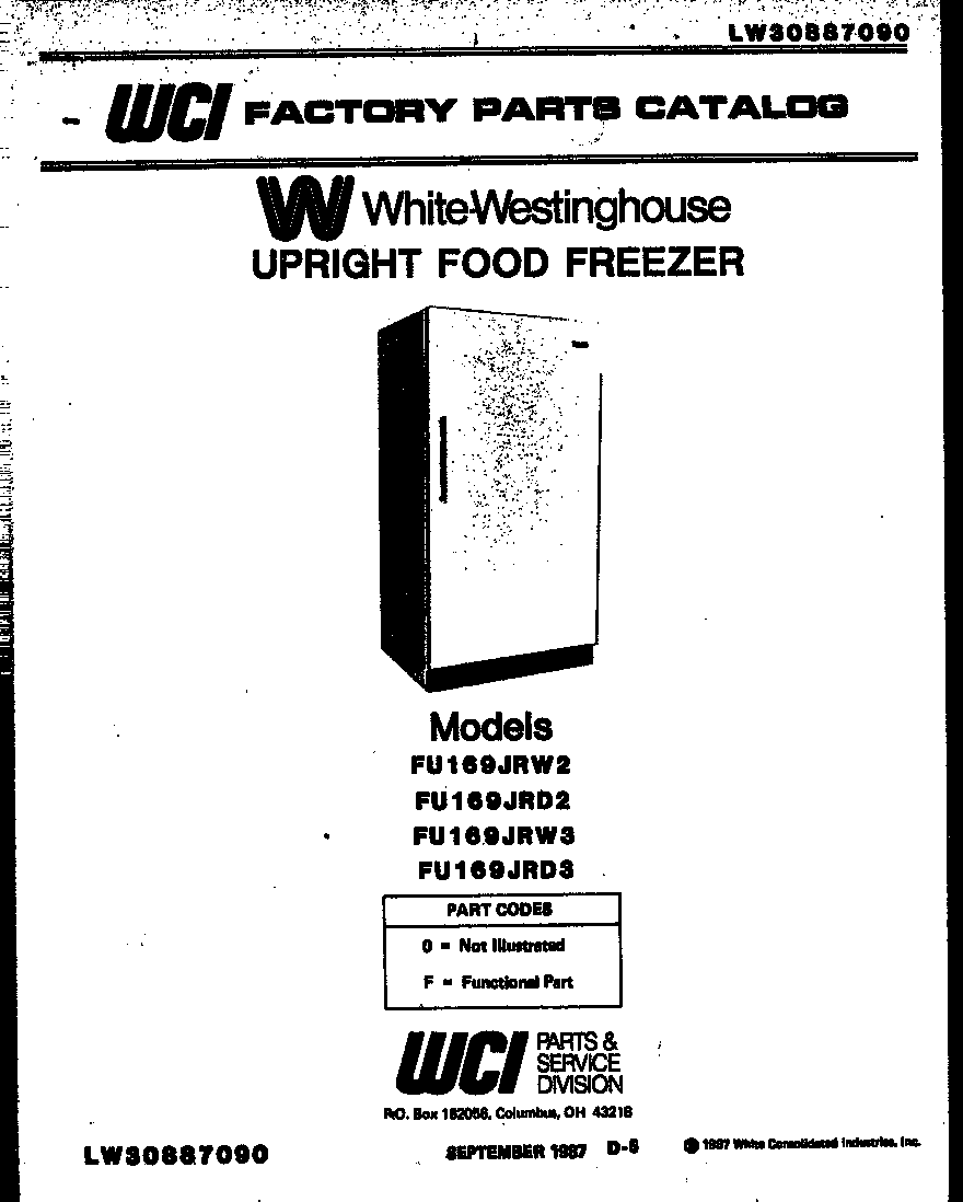 White-Westinghouse FU169JRD3 null diagram