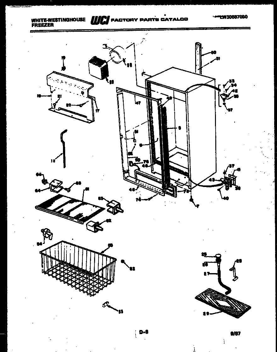 White-Westinghouse FU169JRD3 cabinet parts diagram