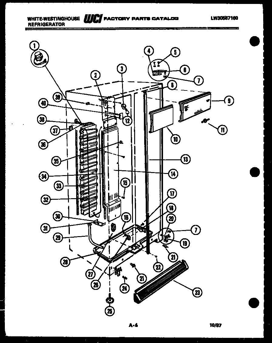 White-Westinghouse RS192GCF4 cabinet parts diagram