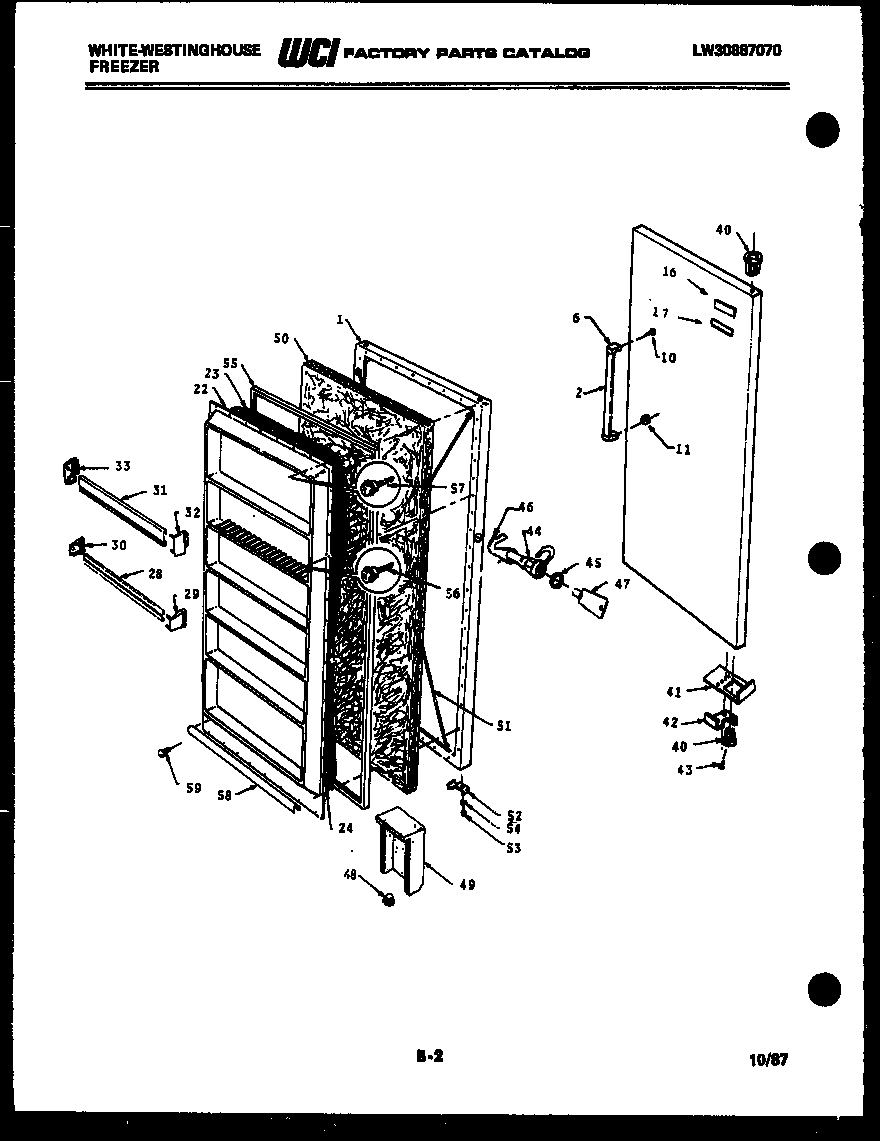 White-Westinghouse FU211JRW2 door parts diagram