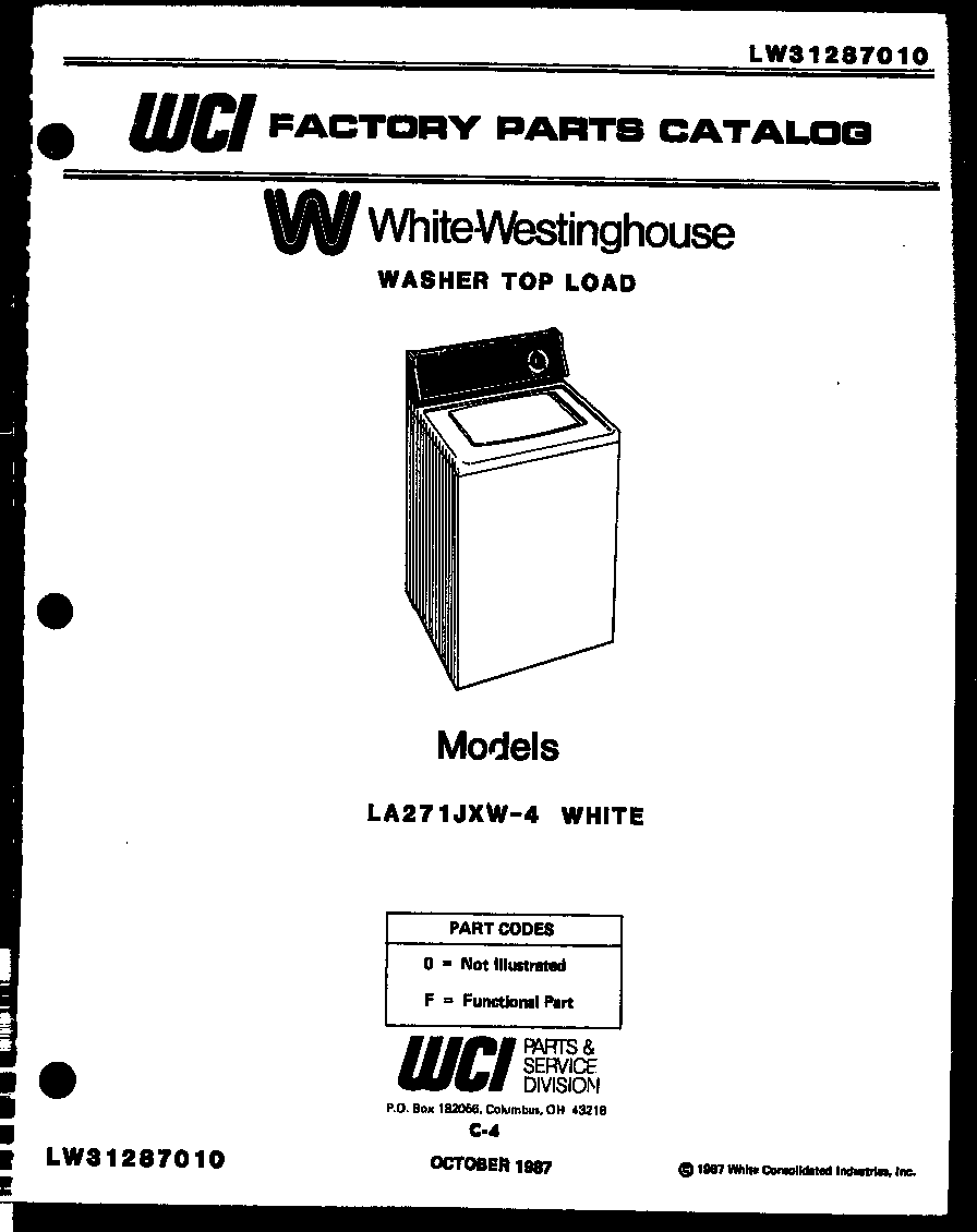 White-Westinghouse LA271JXW4 null diagram