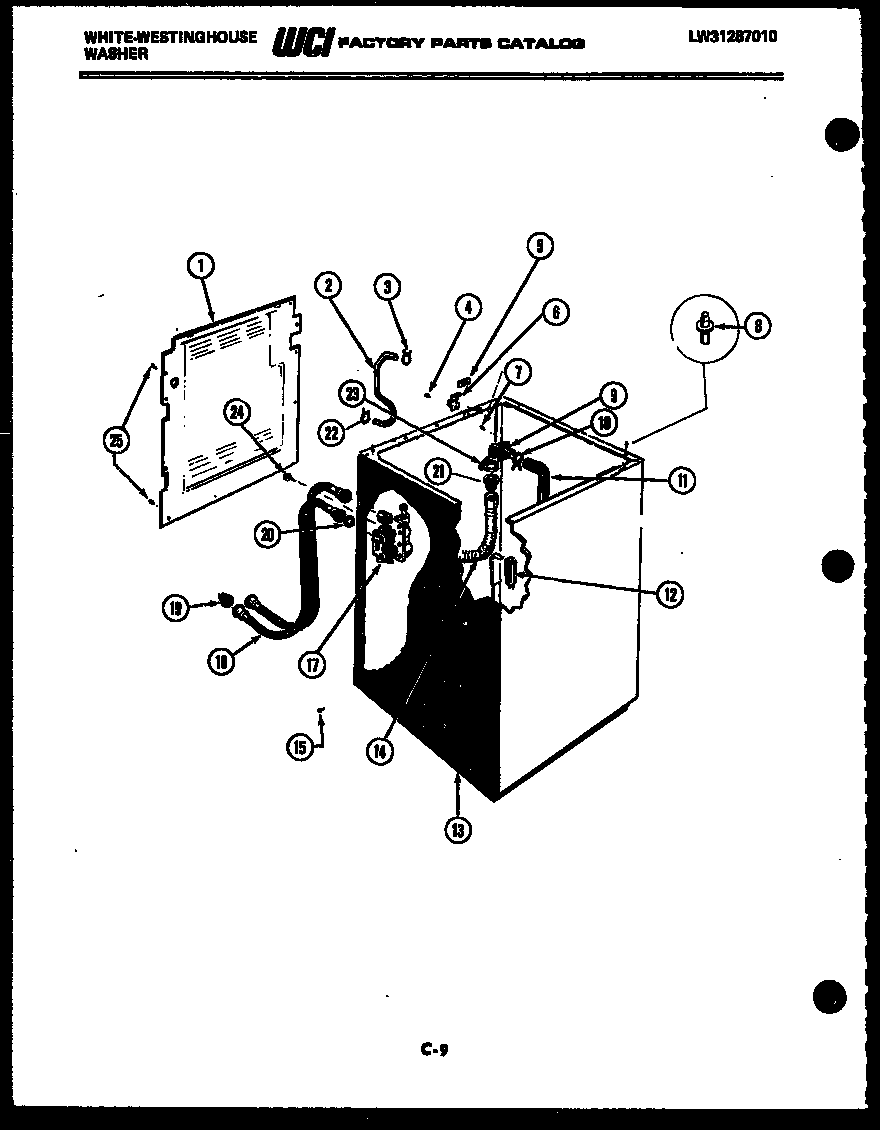 White-Westinghouse LA271JXW4 cabinet parts diagram