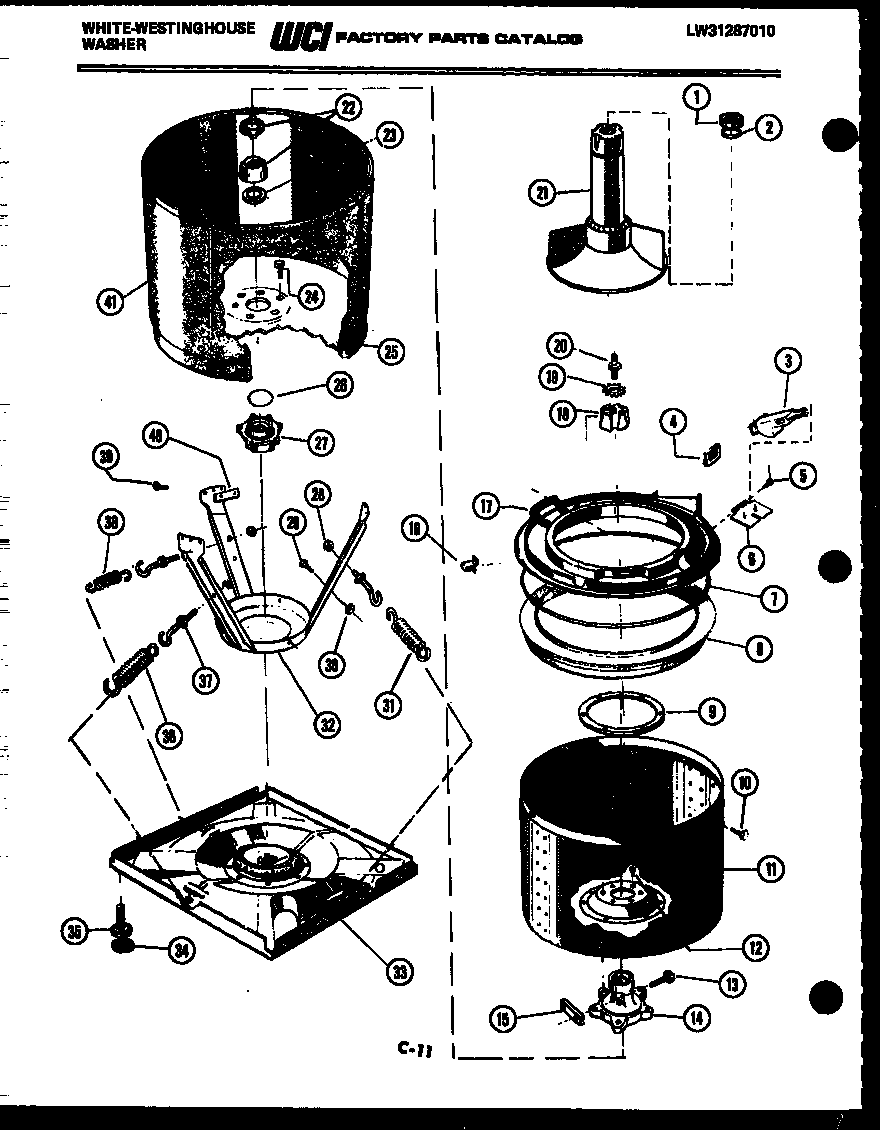 White-Westinghouse LA271JXW4 tub detail diagram