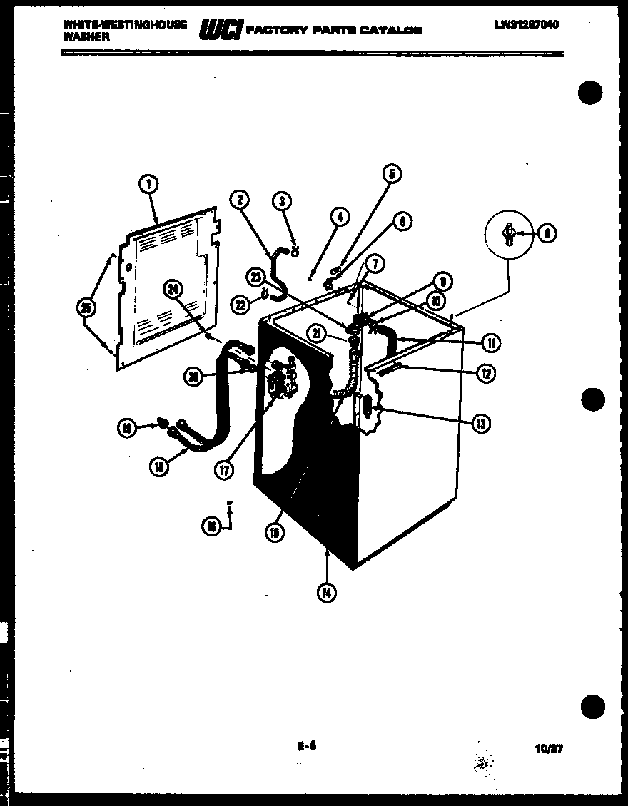 White-Westinghouse LA650JXF4 cabinet parts diagram