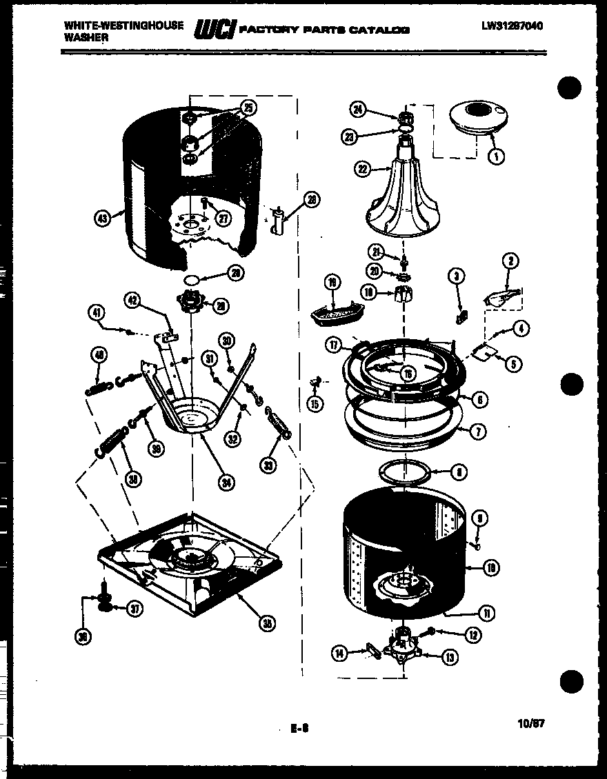 White-Westinghouse LA650JXF4 tub detail diagram