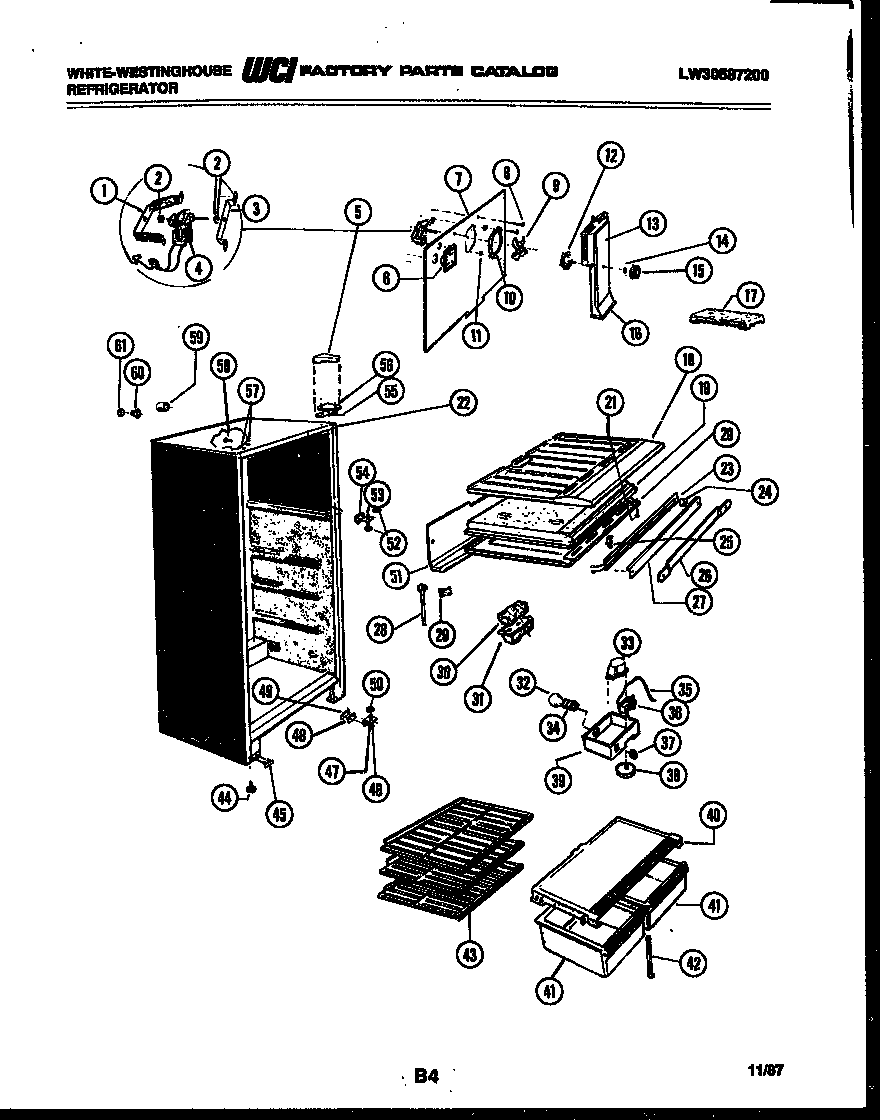 White-Westinghouse RT174ZCW1 cabinet parts diagram