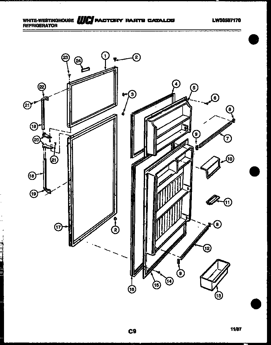 White-Westinghouse RT194ZCF1 door parts diagram