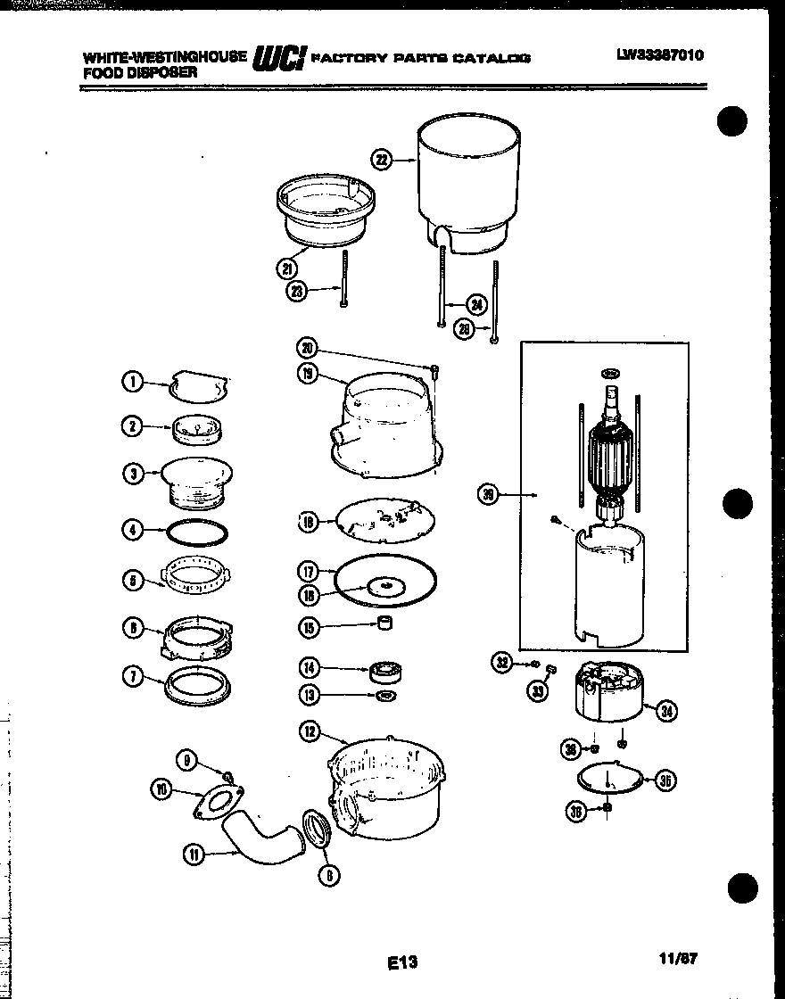 White-Westinghouse KF100KDH0 panel with bracket diagram