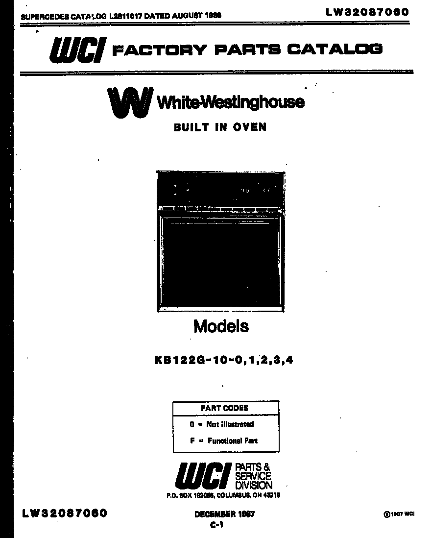 White-Westinghouse KB122G4 null diagram