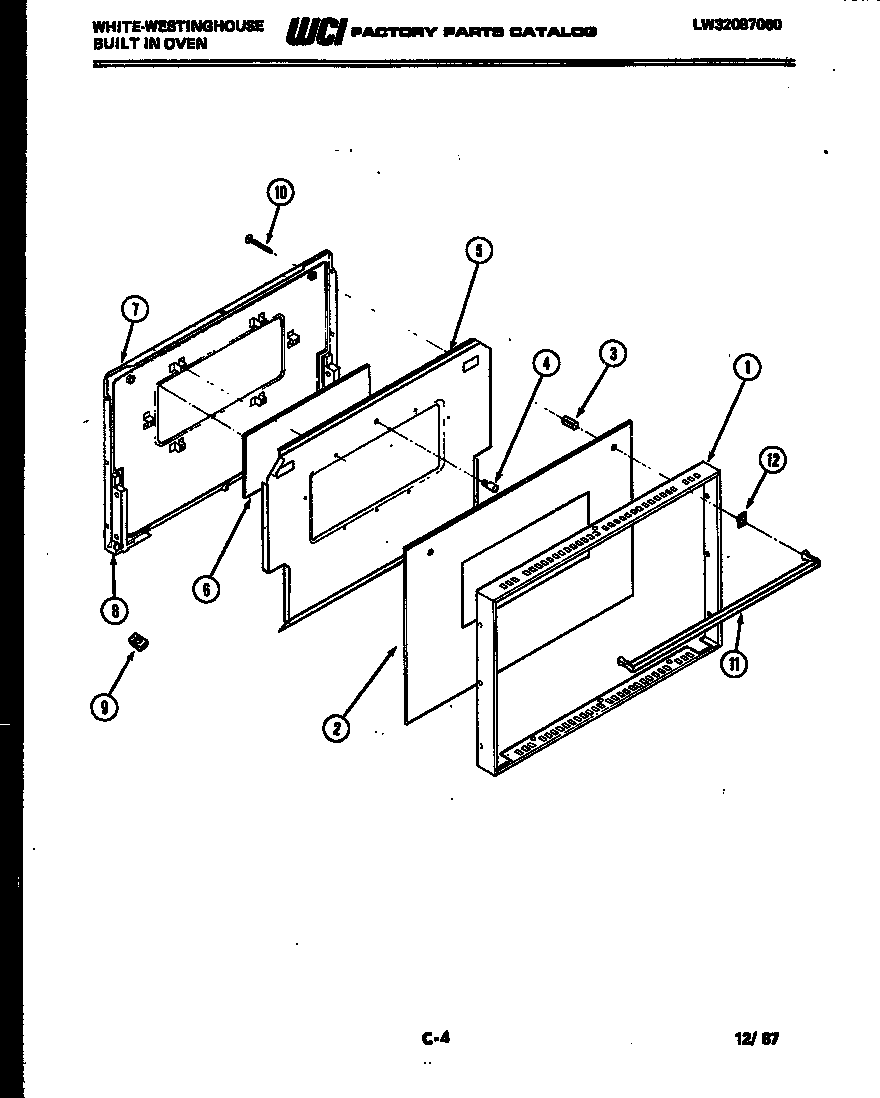 White-Westinghouse KB122G4 door parts diagram