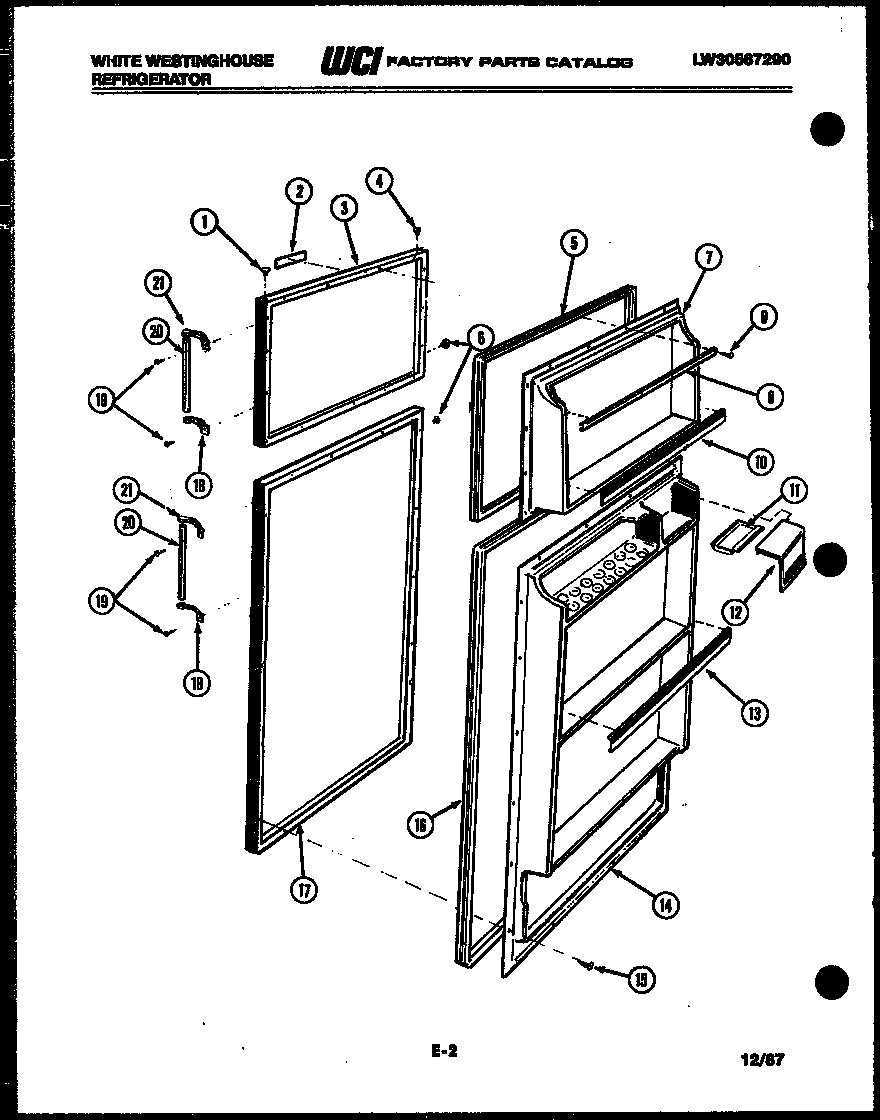 White-Westinghouse RT120GLH4 door parts diagram