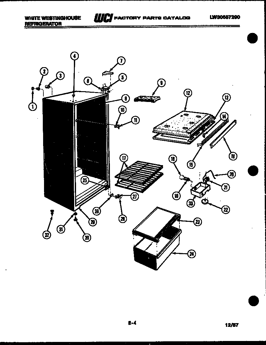 White-Westinghouse RT120GLH4 cabinet parts diagram