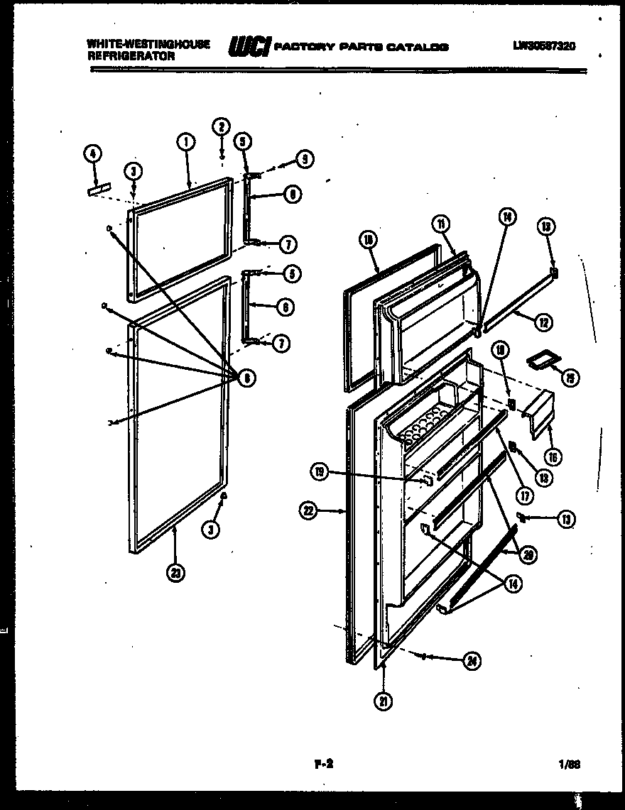 White-Westinghouse RT163GLF3 door parts diagram