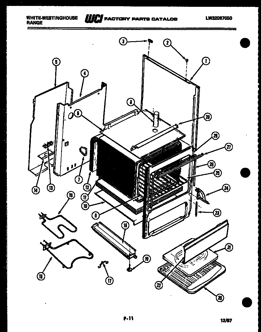 White-Westinghouse KF201HDW2 body parts diagram