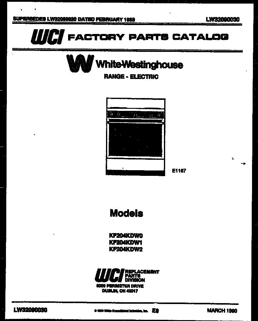 White-Westinghouse KF204KDD2 cover diagram