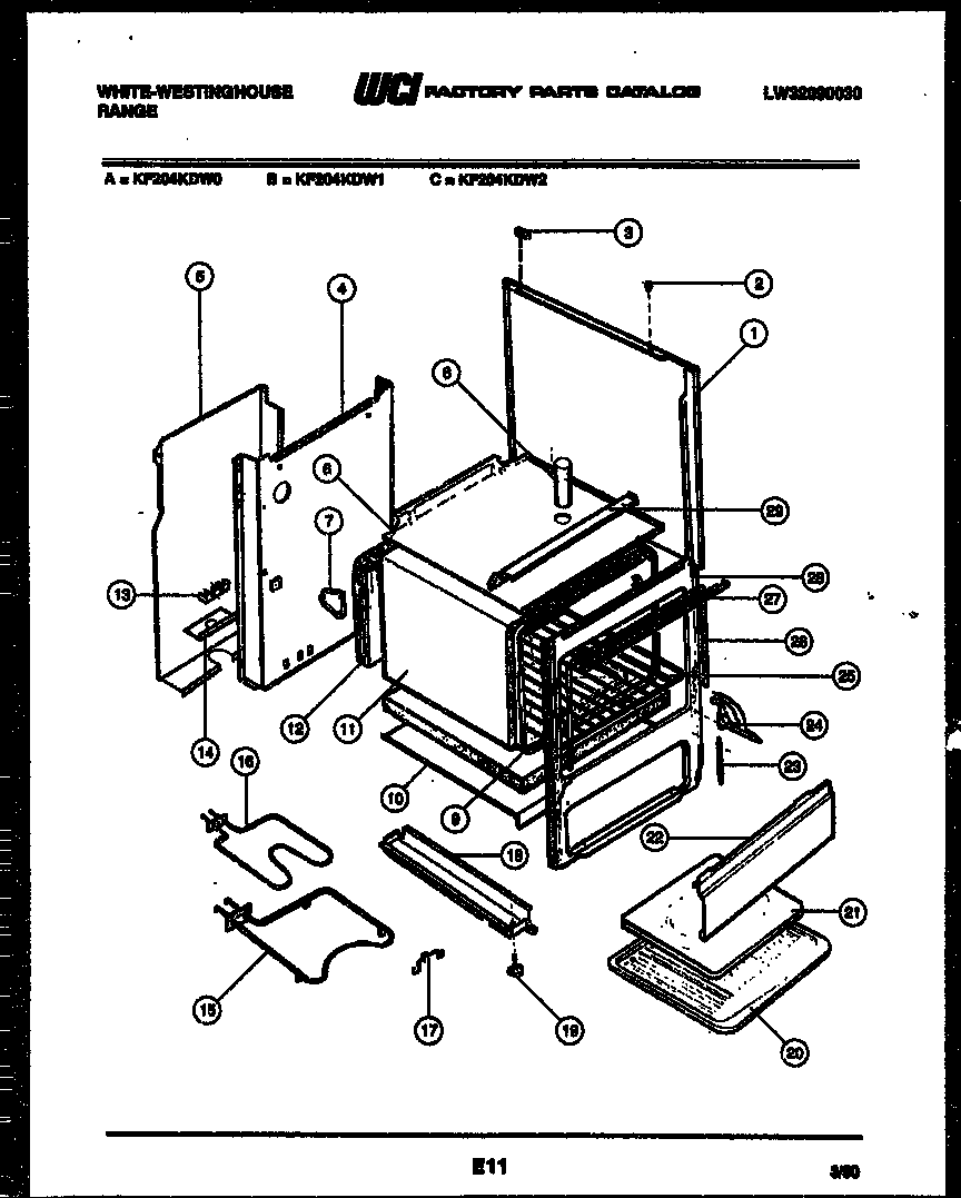 White-Westinghouse KF204KDD2 body parts diagram