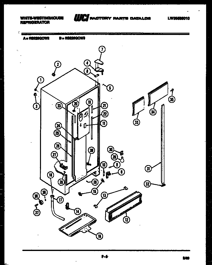 White-Westinghouse RS226GCW2 cabinet parts diagram