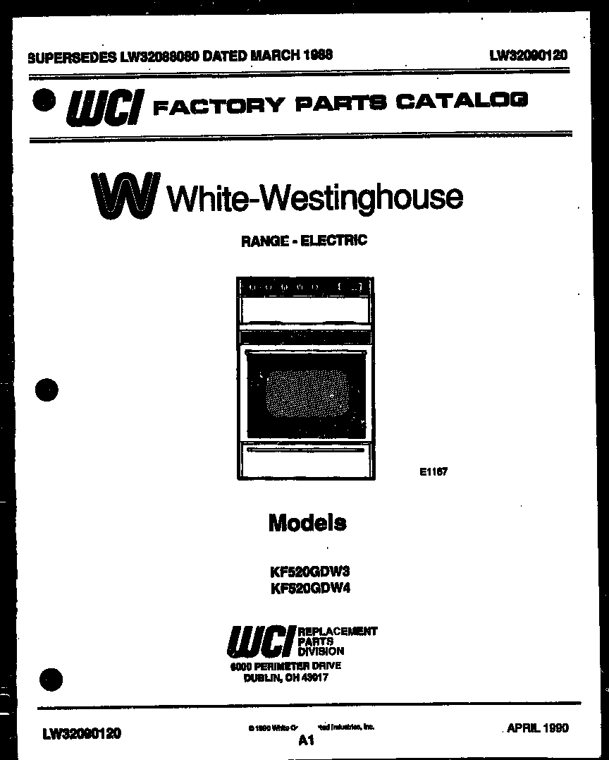 White-Westinghouse KF520GDV4 cover diagram