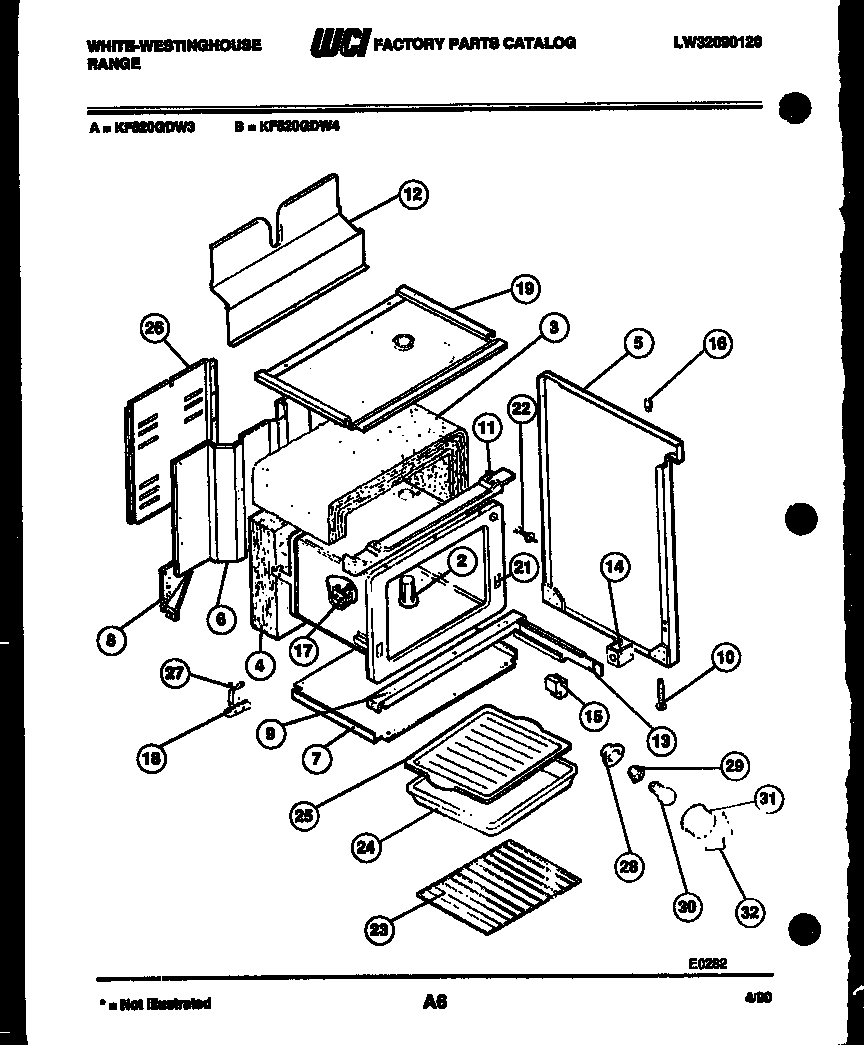 White-Westinghouse KF520GDV4 body parts diagram