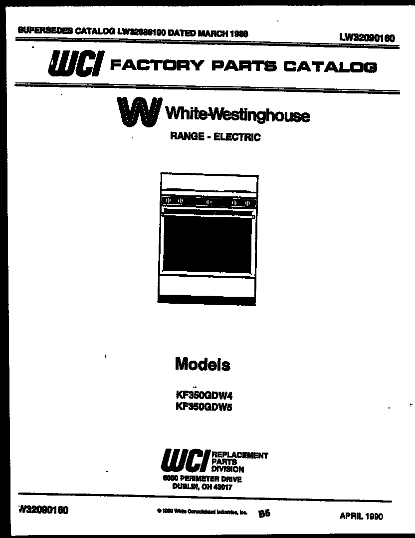 White-Westinghouse KF350GDH5 cover diagram