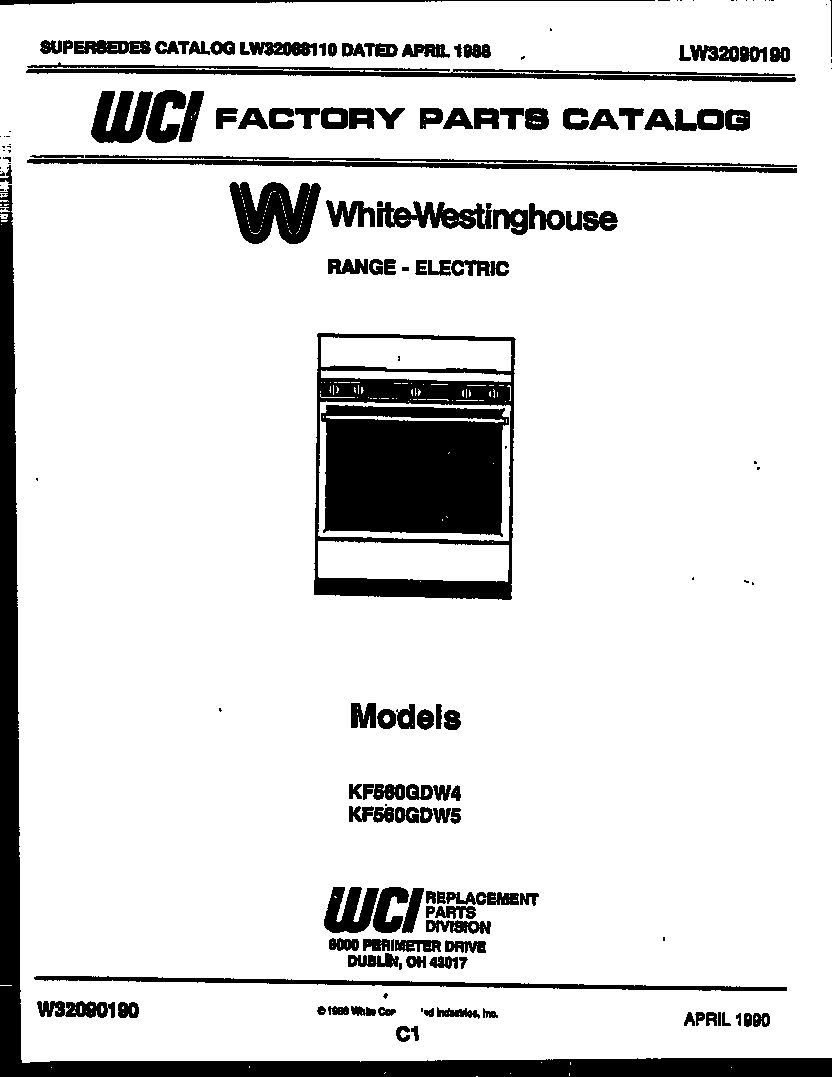 White-Westinghouse KF560GDW4 cover diagram