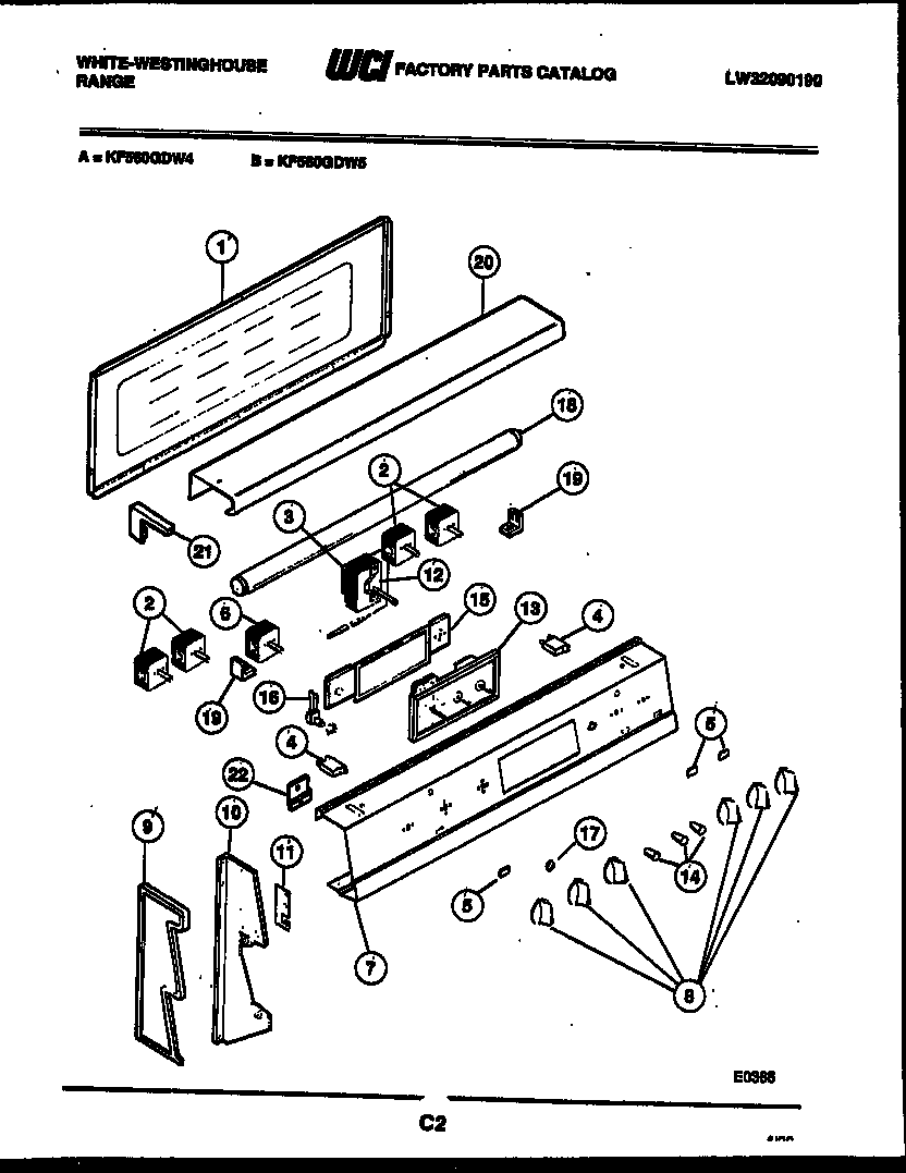 White-Westinghouse KF560GDW4 control panel diagram