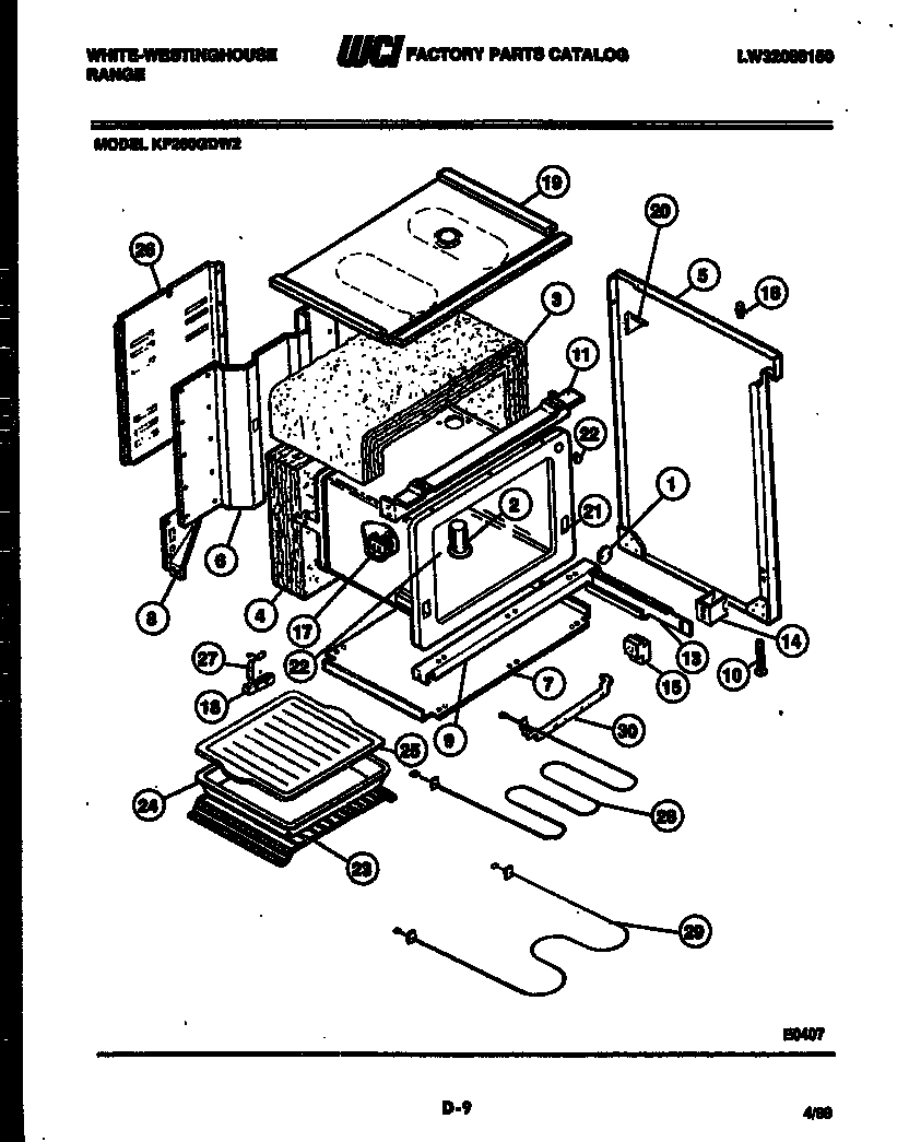 White-Westinghouse KF200GDH2 body parts diagram
