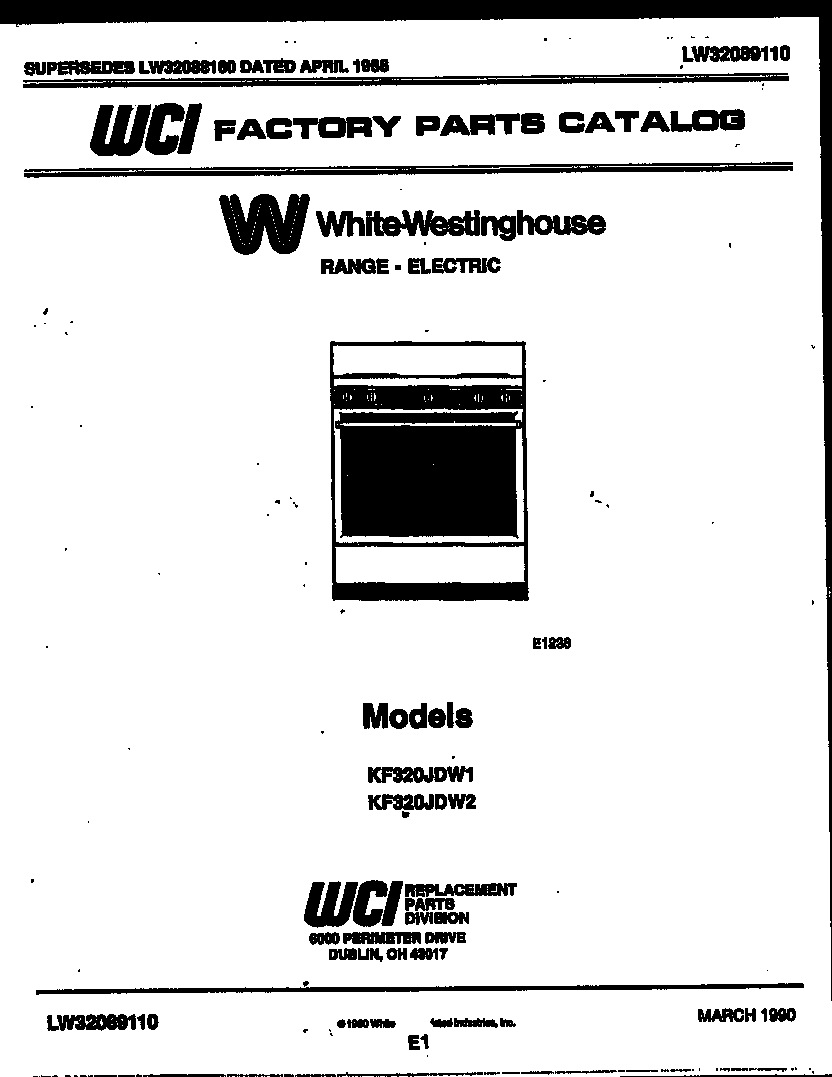 White-Westinghouse KF320JDD2 cover diagram