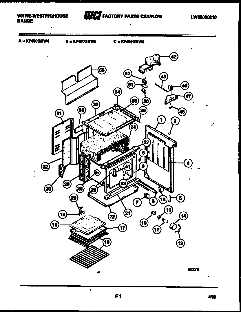 White-Westinghouse KF450GDF4 body parts diagram