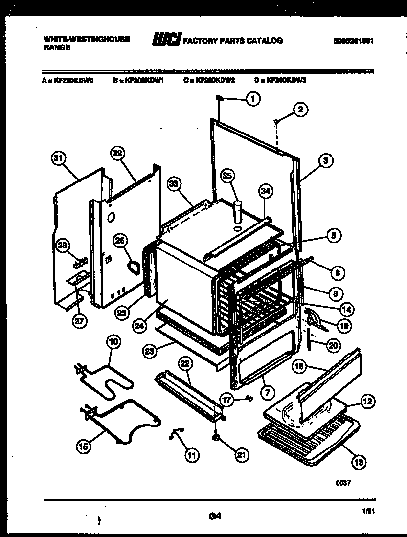 White-Westinghouse KF200KDD2 body parts diagram
