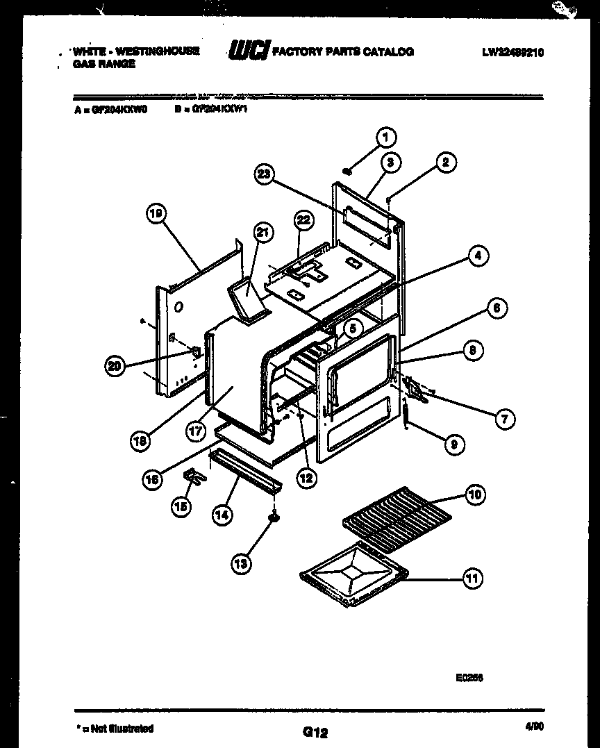 White-Westinghouse GF204KXW0 body parts diagram