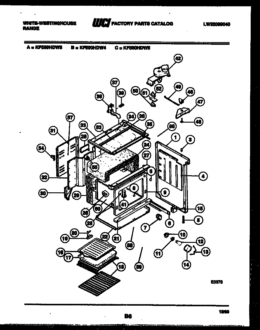White-Westinghouse KF590HDW3 body parts diagram
