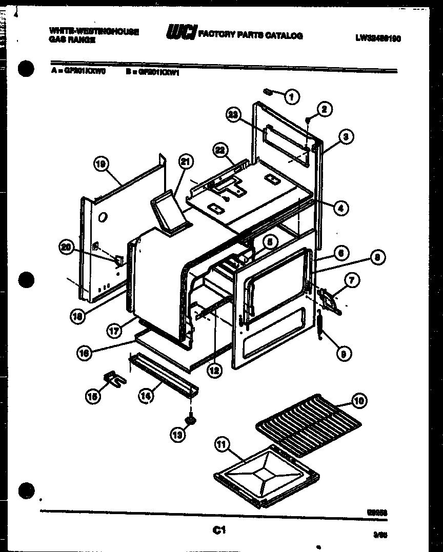White-Westinghouse GF201KXD0 body parts diagram