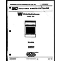 White-Westinghouse GF600KXD1 cover page diagram