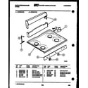 White-Westinghouse GF600KXD1 backguard and cooktop parts diagram