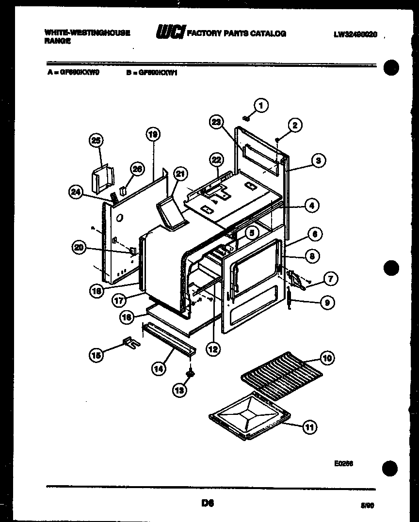 White-Westinghouse GF600KXD1 body parts diagram