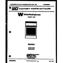 White-Westinghouse GF501KXD1 cover page diagram