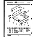White-Westinghouse GF501KXD1 backguard and cooktop parts diagram