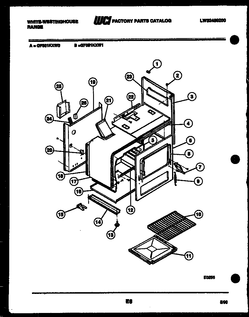 White-Westinghouse GF501KXW0 body parts diagram