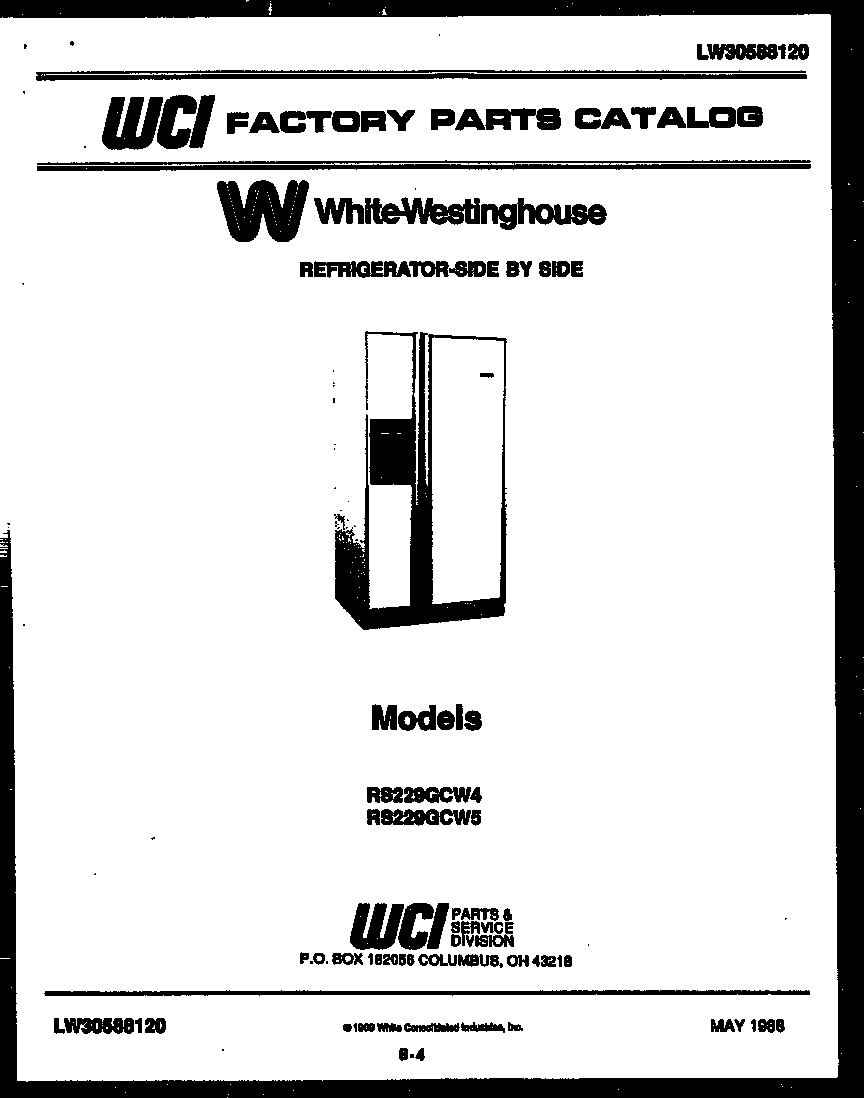 White-Westinghouse RS229GCF4 front cover diagram