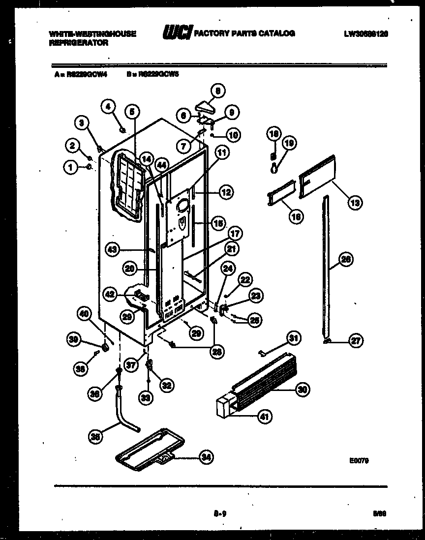 White-Westinghouse RS229GCF4 cabinet parts diagram