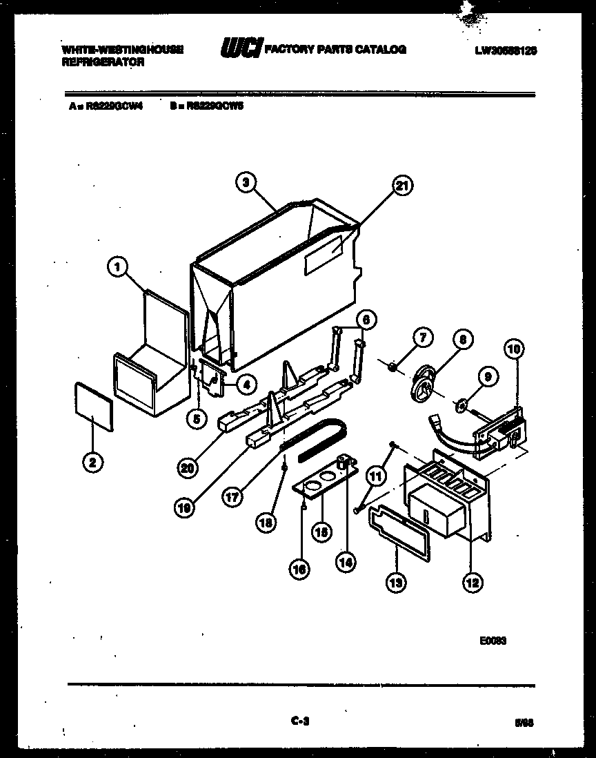 White-Westinghouse RS229GCF4 ice dispenser diagram