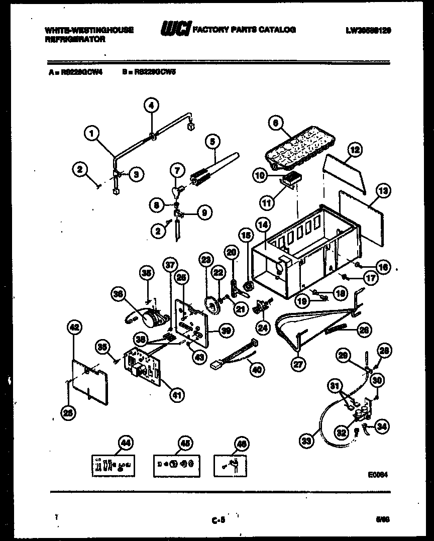 White-Westinghouse RS229GCF4 ice maker and installation parts diagram