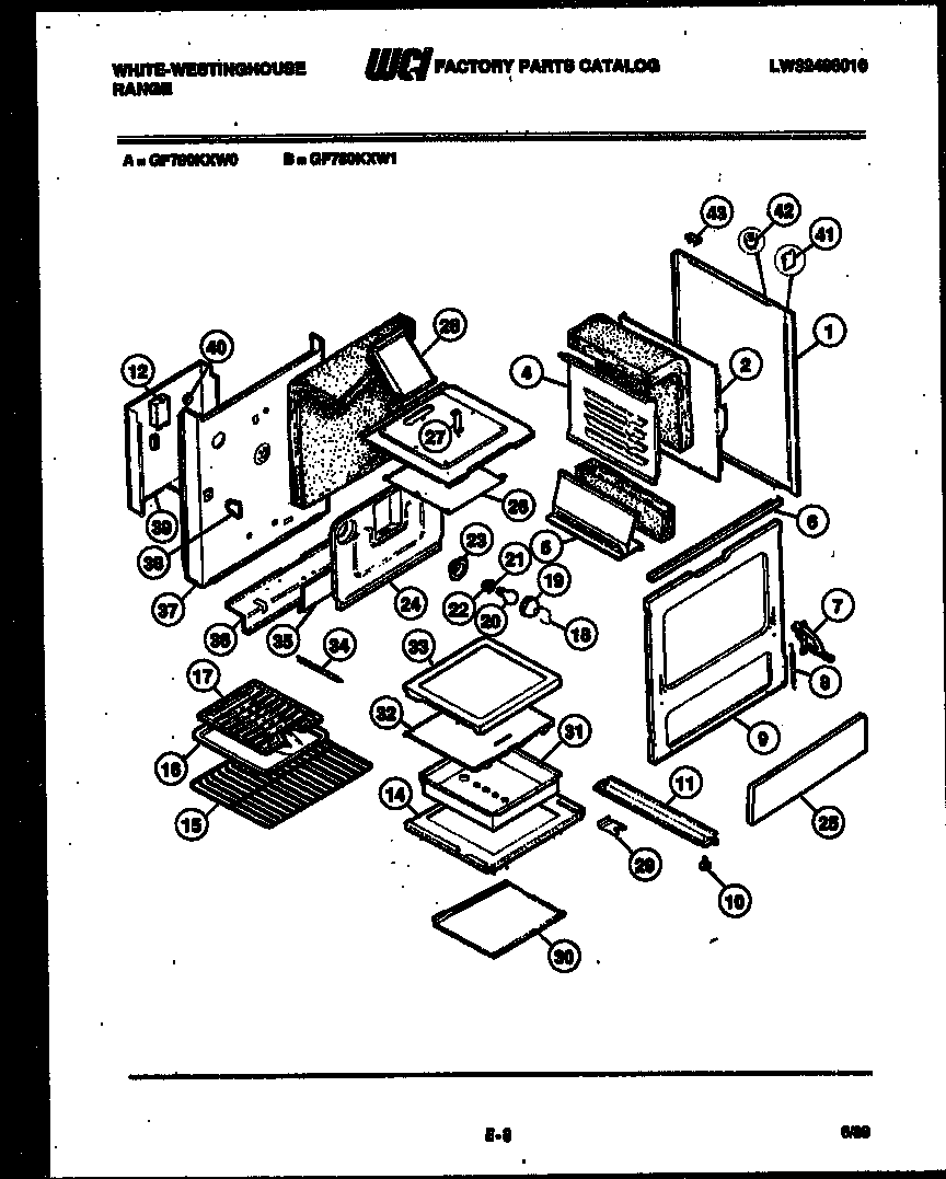 White-Westinghouse GF780KXW0 body parts diagram